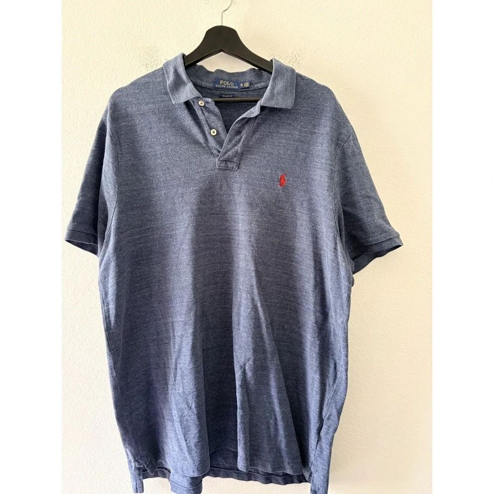 Polo Ralph Lauren Men's Classic Fit Polo Shirt Blue Short Sleeve Size XL